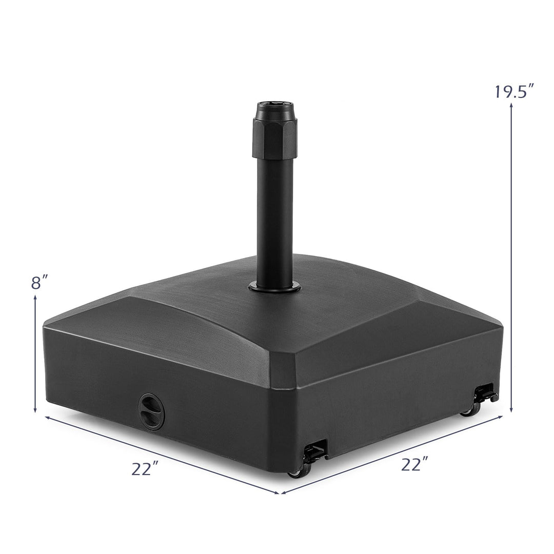 Giantex 176 lbs Fillable Umbrella Base with 4 Wheels for Market Umbrellas
