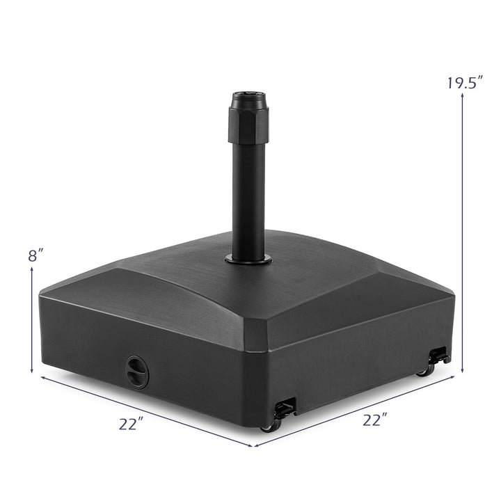 Giantex 176 lbs Fillable Umbrella Base with 4 Wheels for Market Umbrellas