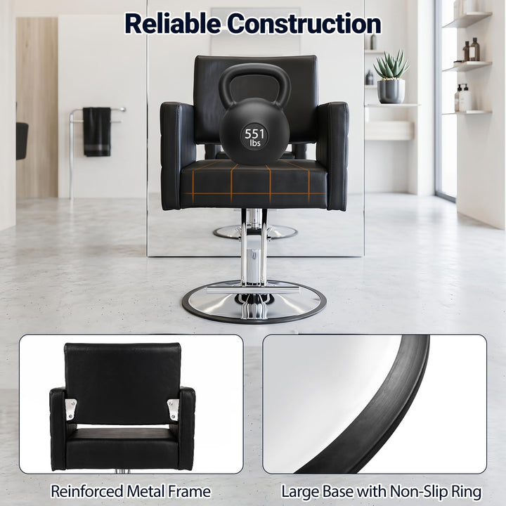 Giantex Hydraulic Salon Chair for Hair Stylist with 360° Swivel Lock &amp; Adjustable Height