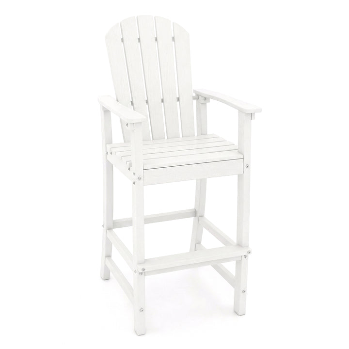 Giantex Outdoor HDPE Bar Stool, Tall Adirondack Chair with Armrests and Footrest, 30 Inches Counter Height Bar Stool