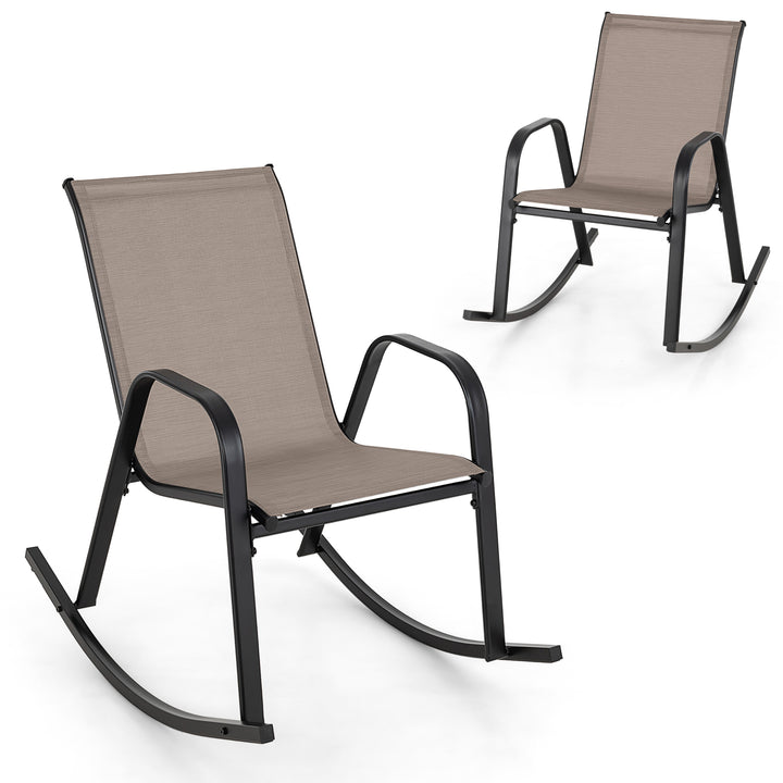 Giantex Outdoor Rocking Chairs , Patio Rocking Chairs w/Breathable Seat & Back