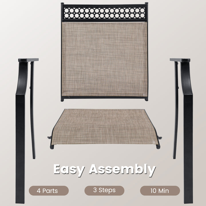 Giantex Patio Chairs Set of 2/4, Outdoor Chairs with All Weather Fabric, High Backrest, Armrests