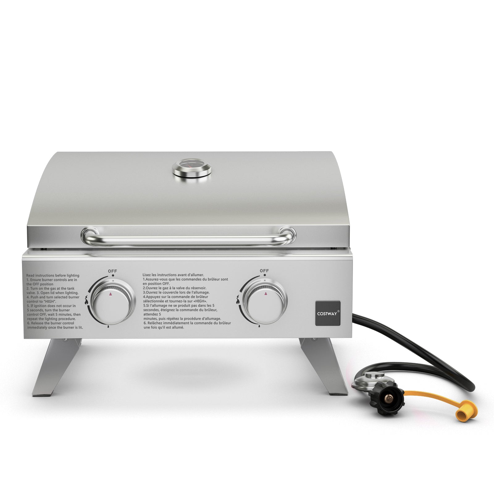 Buy Propane TableTop Gas Grill, Stainless Steel Two-Burner