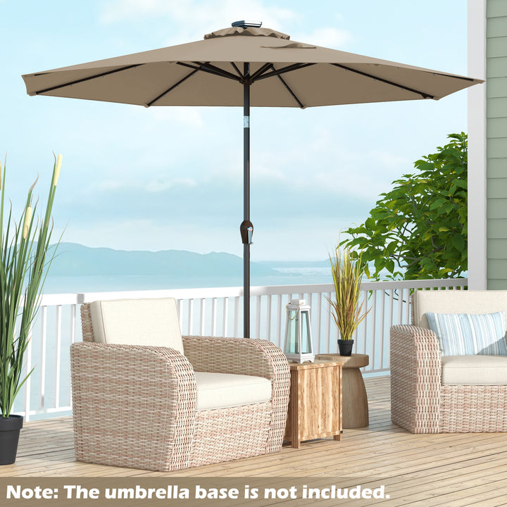 10ft Solar Patio Umbrella Outdoor with Lights Pool Indoor Outdoor Use