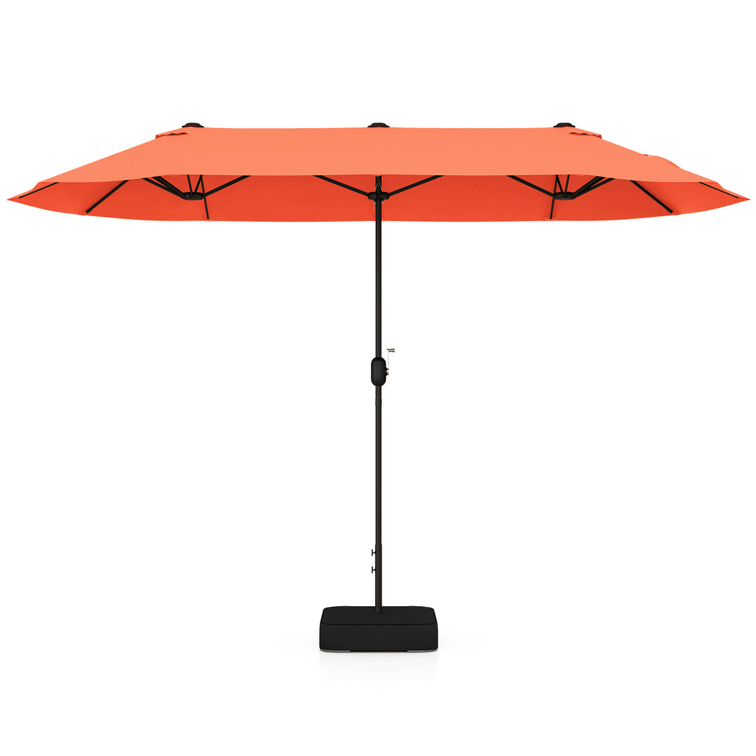 Giantex 13ft Large Patio Umbrella with Base Orange