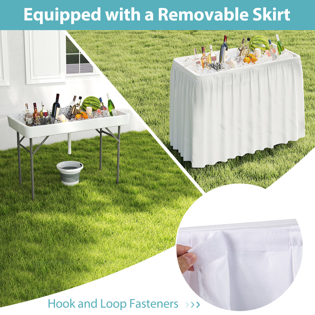 Giantex Folding Ice Cooler Table with Drain