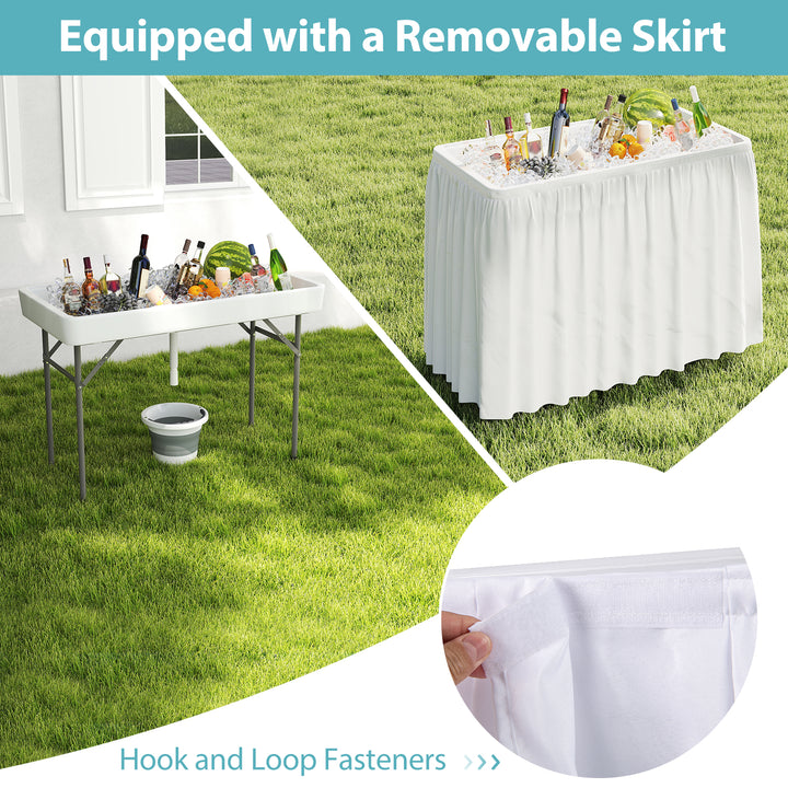 Giantex Folding Ice Cooler Table with Drain