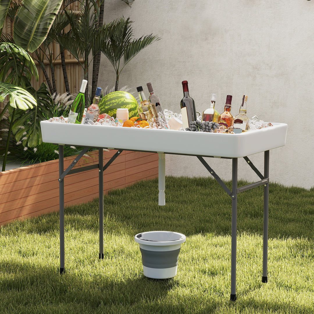 Giantex Folding Ice Cooler Table with Drain