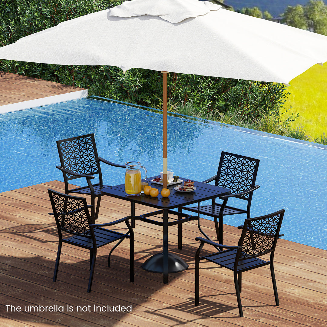 Giantex 37 Inch Outdoor Dining Table, Patio Metal Table