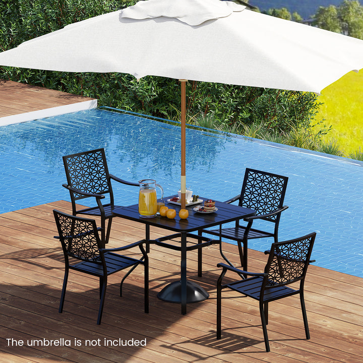 Giantex 37 Inch Outdoor Dining Table, Patio Metal Table