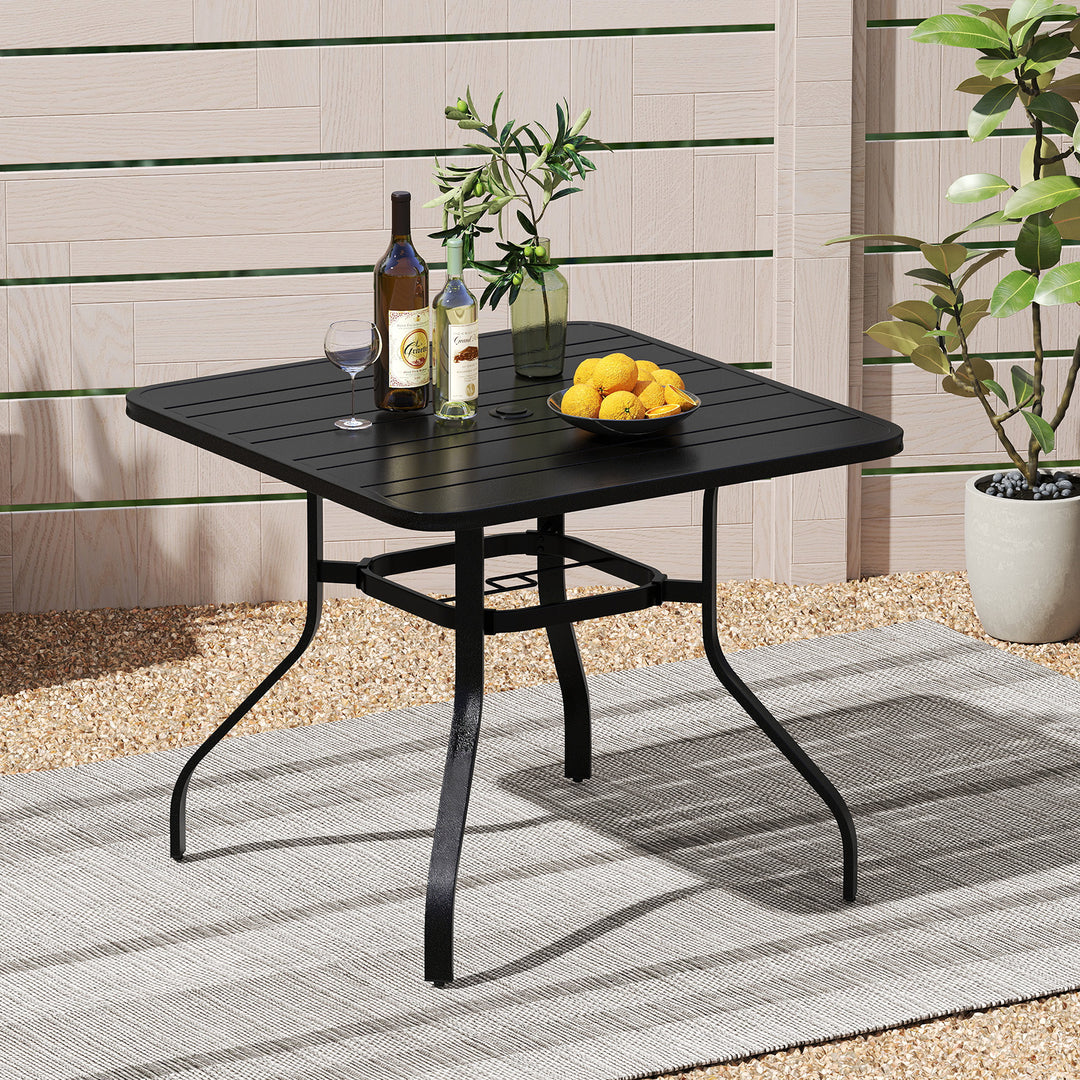 Giantex 37 Inch Outdoor Dining Table, Patio Metal Table