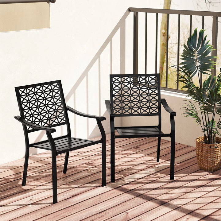 Giantex Patio Dining Chairs, Outdoor Stackable Metal Chair