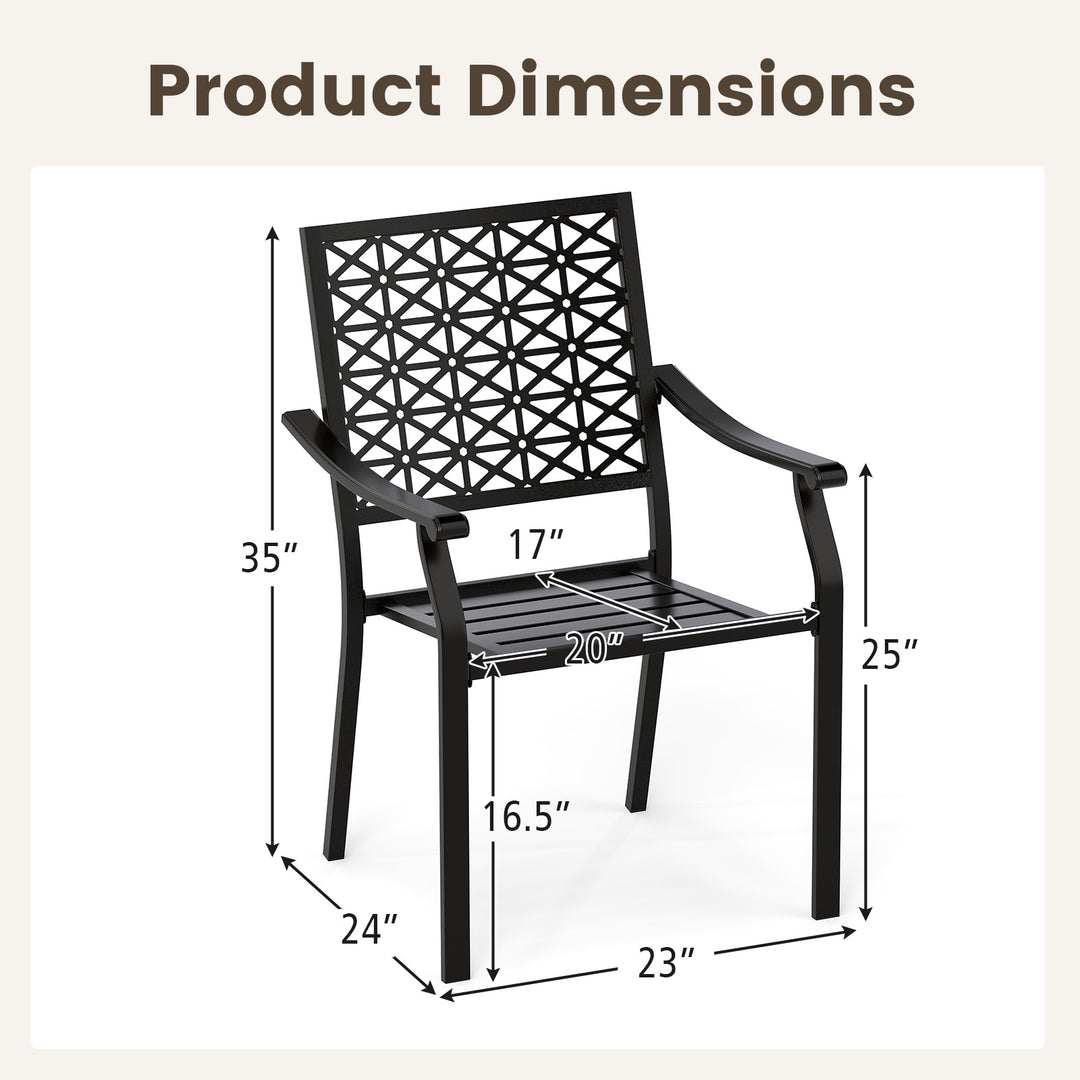 Giantex Patio Dining Chairs, Outdoor Stackable Metal Chair