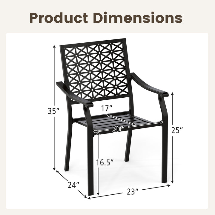 Giantex Patio Dining Chairs, Outdoor Stackable Metal Chair