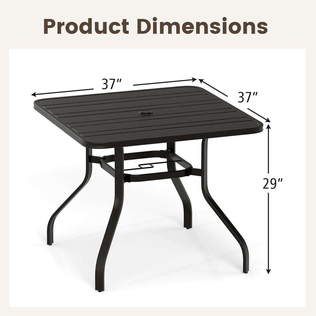 Giantex 37 Inch Outdoor Dining Table, Patio Metal Table