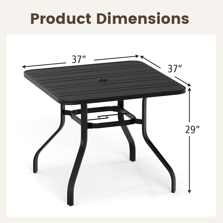 Giantex 37 Inch Outdoor Dining Table, Patio Metal Table