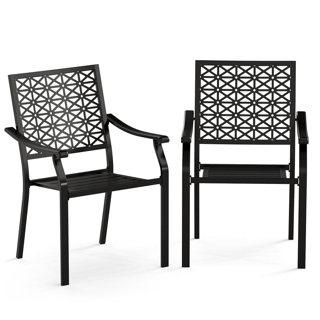 Giantex Patio Dining Chairs, Outdoor Stackable Metal Chair
