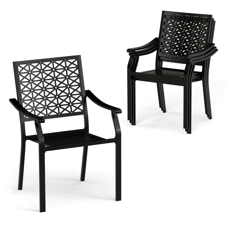 Giantex Patio Dining Chairs, Outdoor Stackable Metal Chair