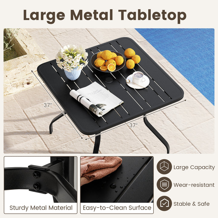 Giantex 37 Inch Outdoor Dining Table, Patio Metal Table