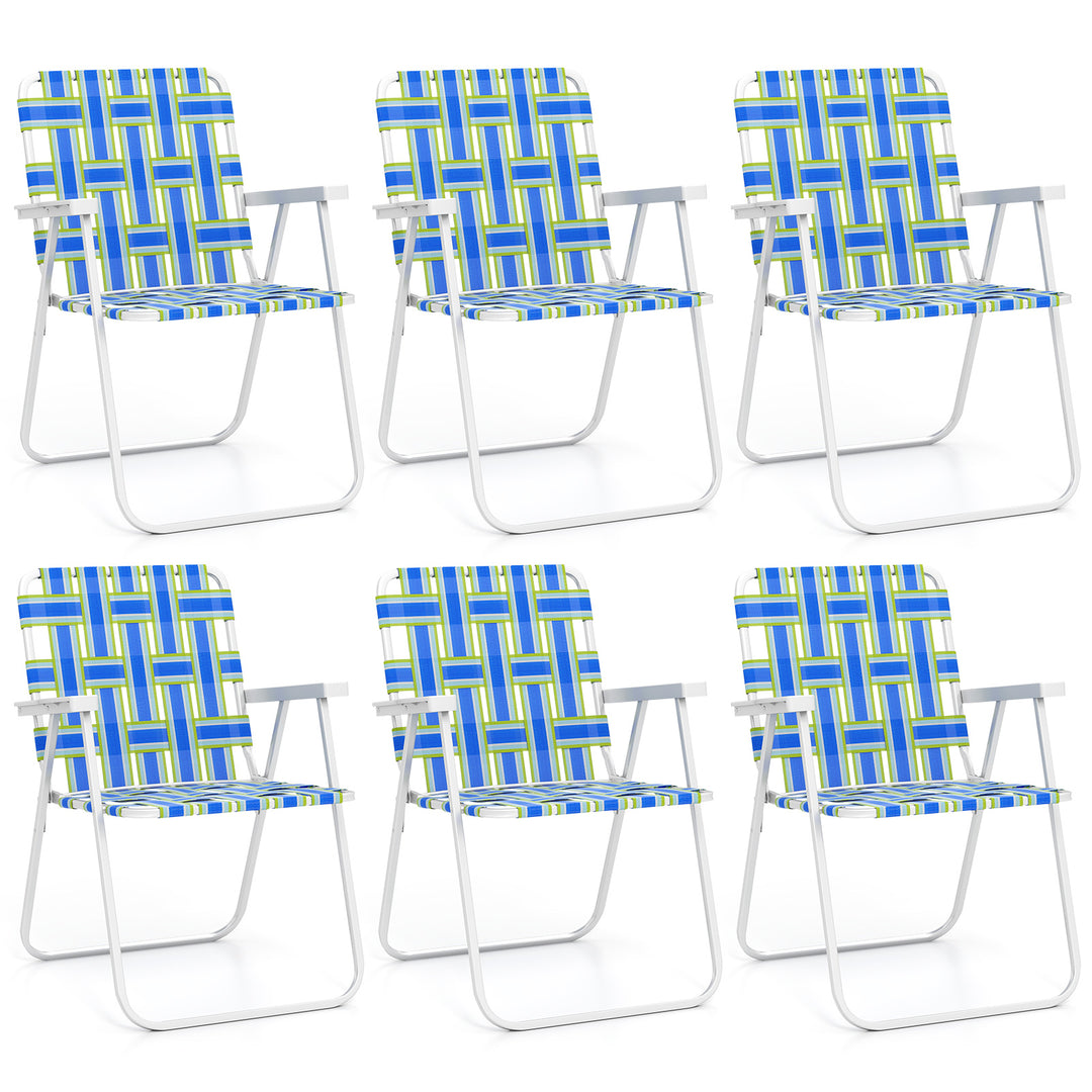 Giantex Lightweight Folding Camping Chairs, 330 LBS Beach Chairs with Armrests