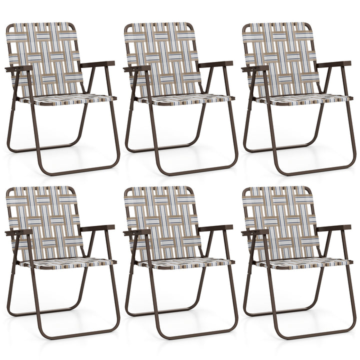 Giantex Lightweight Folding Camping Chairs, 330 LBS Beach Chairs with Armrests