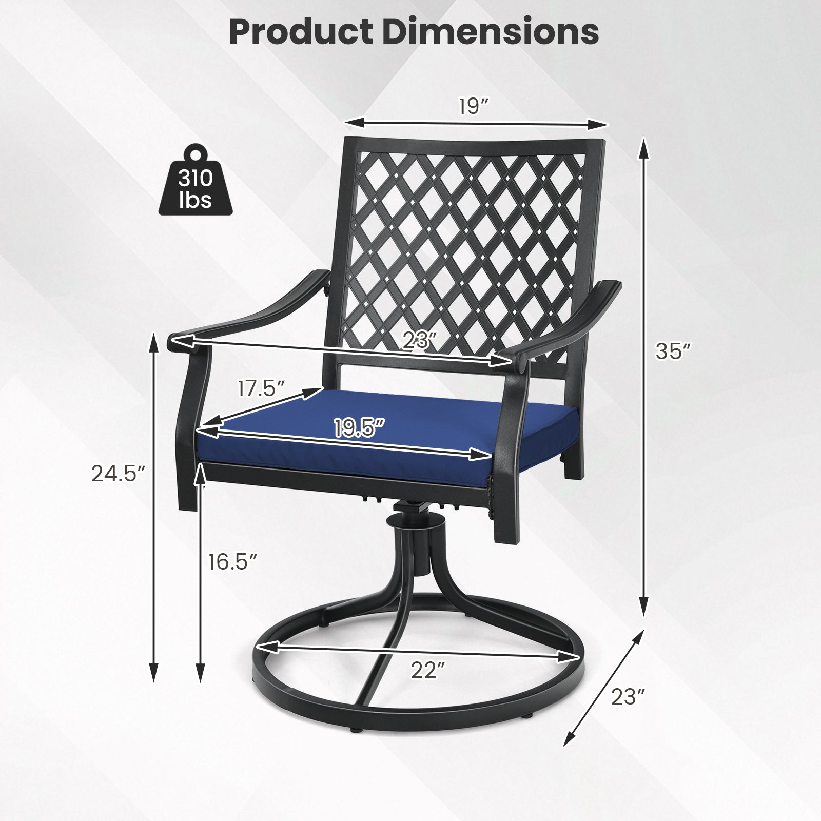 Giantex 2 or 4 Pack Swivel Outdoor Chairs, Patio Dining Rocking Chairs