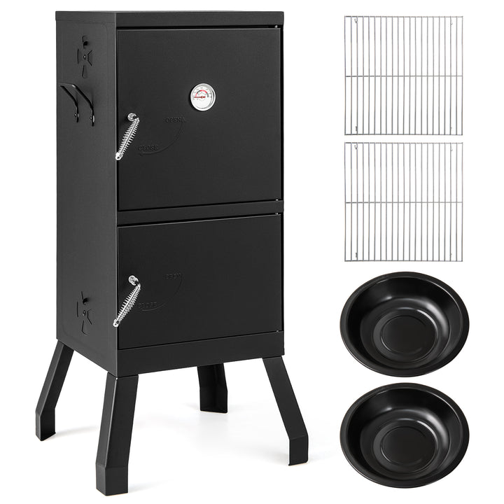 Giantex Outdoor Meat Smoker with Thermostat, Charcoal Vertical BBQ Smoker