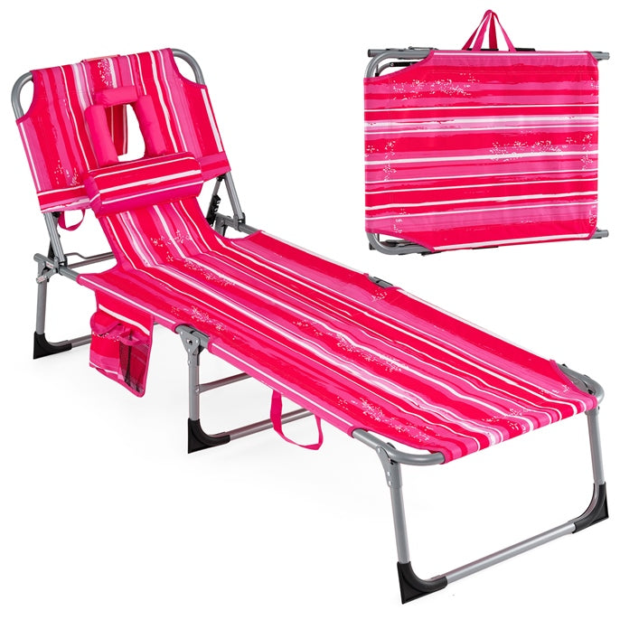 Giantex Tanning Chair with Face Arm Holes Folding Chair