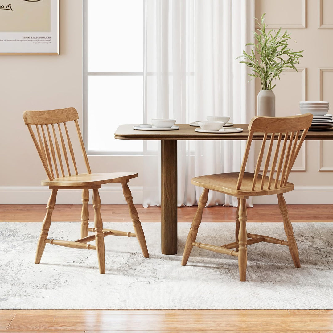 Giantex Windsor Dining Chairs Set of 2/4 with Turned Legs &amp; Curved Spindle Back