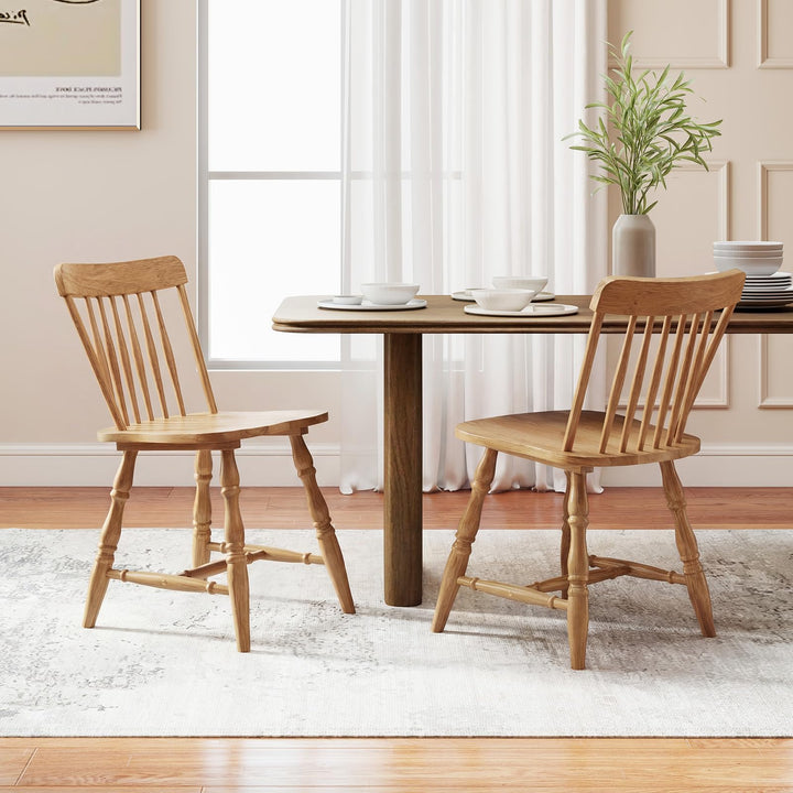 Giantex Windsor Dining Chairs Set of 2/4 with Turned Legs &amp; Curved Spindle Back