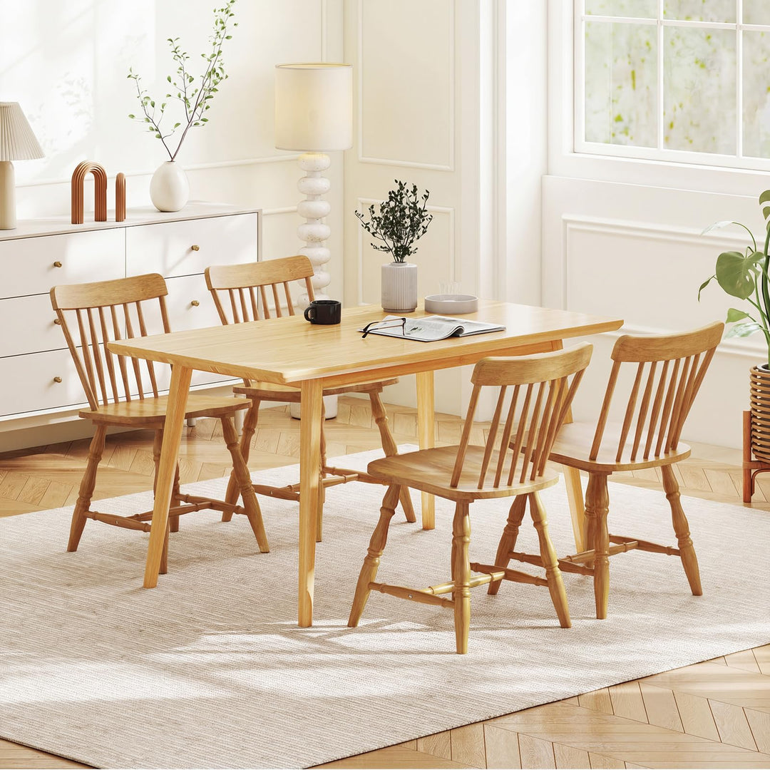 Giantex Windsor Dining Chairs Set of 2/4 with Turned Legs &amp; Curved Spindle Back