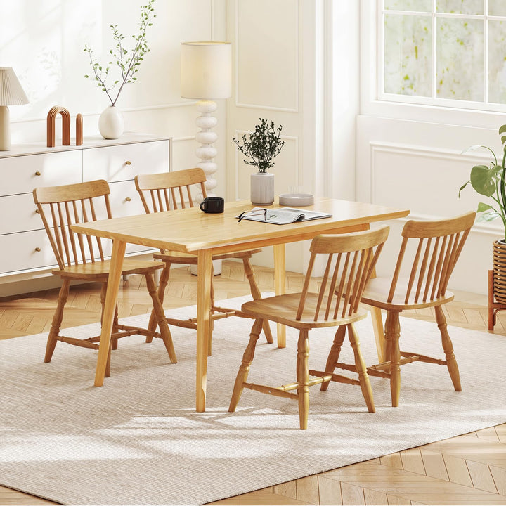 Giantex Windsor Dining Chairs Set of 2/4 with Turned Legs &amp; Curved Spindle Back