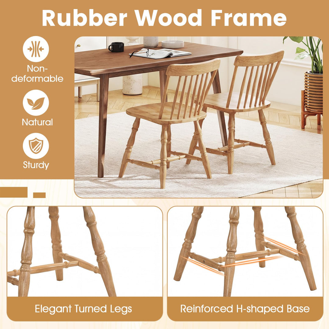 Giantex Windsor Dining Chairs Set of 2/4 with Turned Legs &amp; Curved Spindle Back