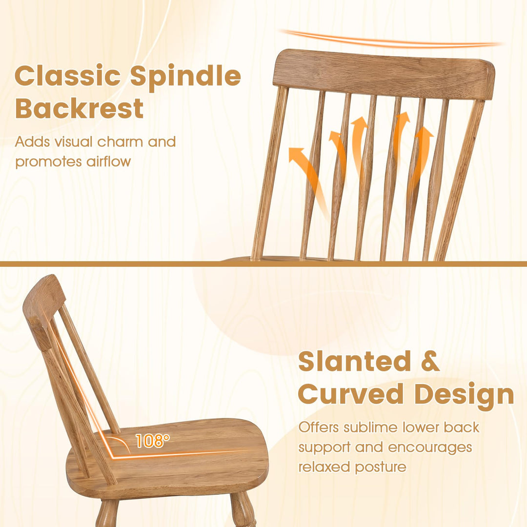 Giantex Windsor Dining Chairs Set of 2/4 with Turned Legs &amp; Curved Spindle Back