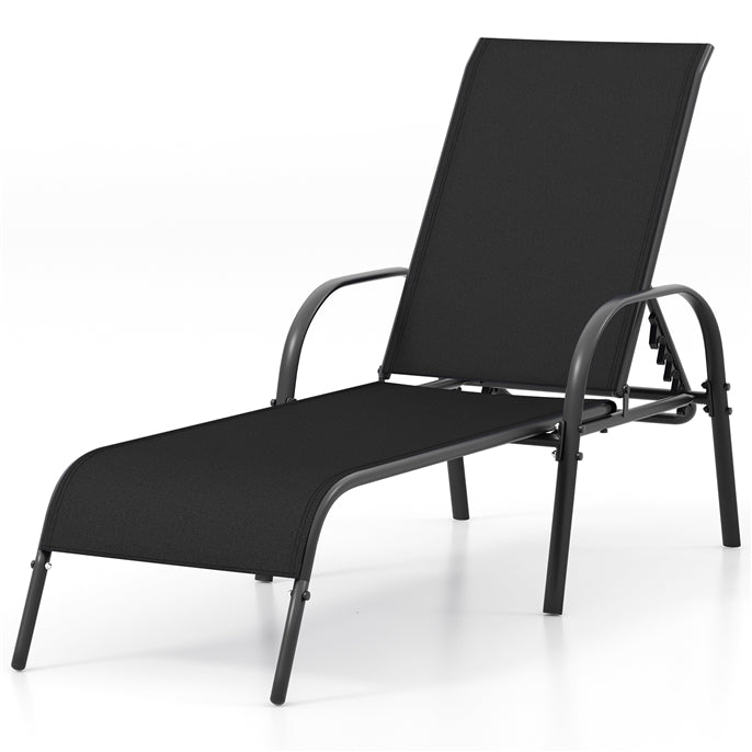 Giantex Adjustable Patio Chaise Lounge, Outdoor Folding Lounge Recliner Chairs