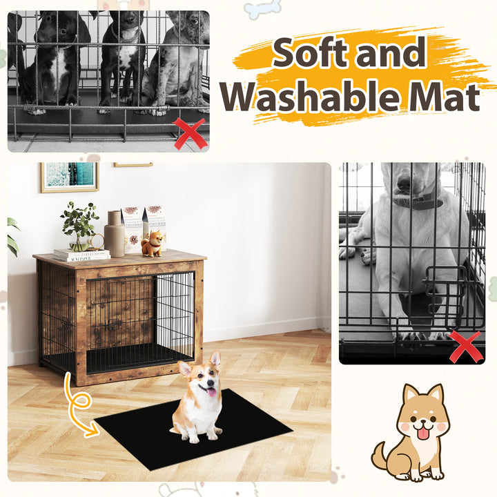 Giantex Dog Crate Furniture with Cushion - 33"/ 39" L Indoor Dog Kennel with Double Doors