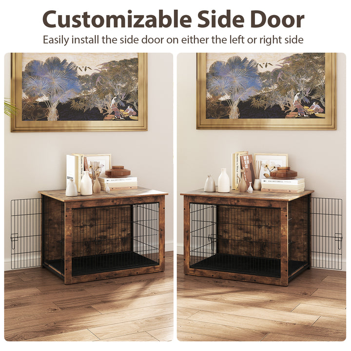 Giantex Dog Crate Furniture with Cushion - 33"/ 39" L Indoor Dog Kennel with Double Doors