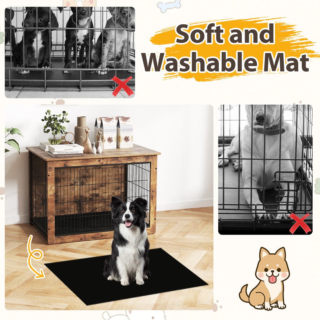 Giantex Dog Crate Furniture with Cushion - 33"/ 39" L Indoor Dog Kennel with Double Doors