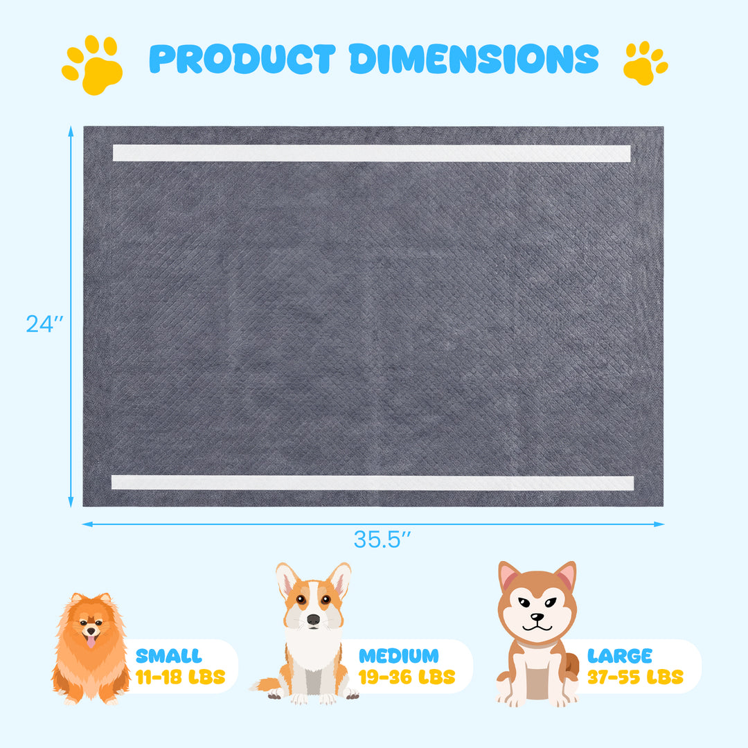 Giantex 150-Pack 36" x 24"/24" x 24" Charcoal Dog Pee Pads