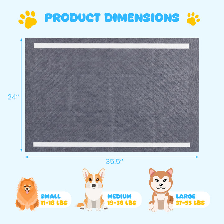 Giantex 150-Pack 36" x 24"/24" x 24" Charcoal Dog Pee Pads