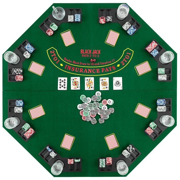 Giantex 48" Poker Table Top - 8 Player Foldable Texas Holdem Poker Table Topper w/Carrying Bag