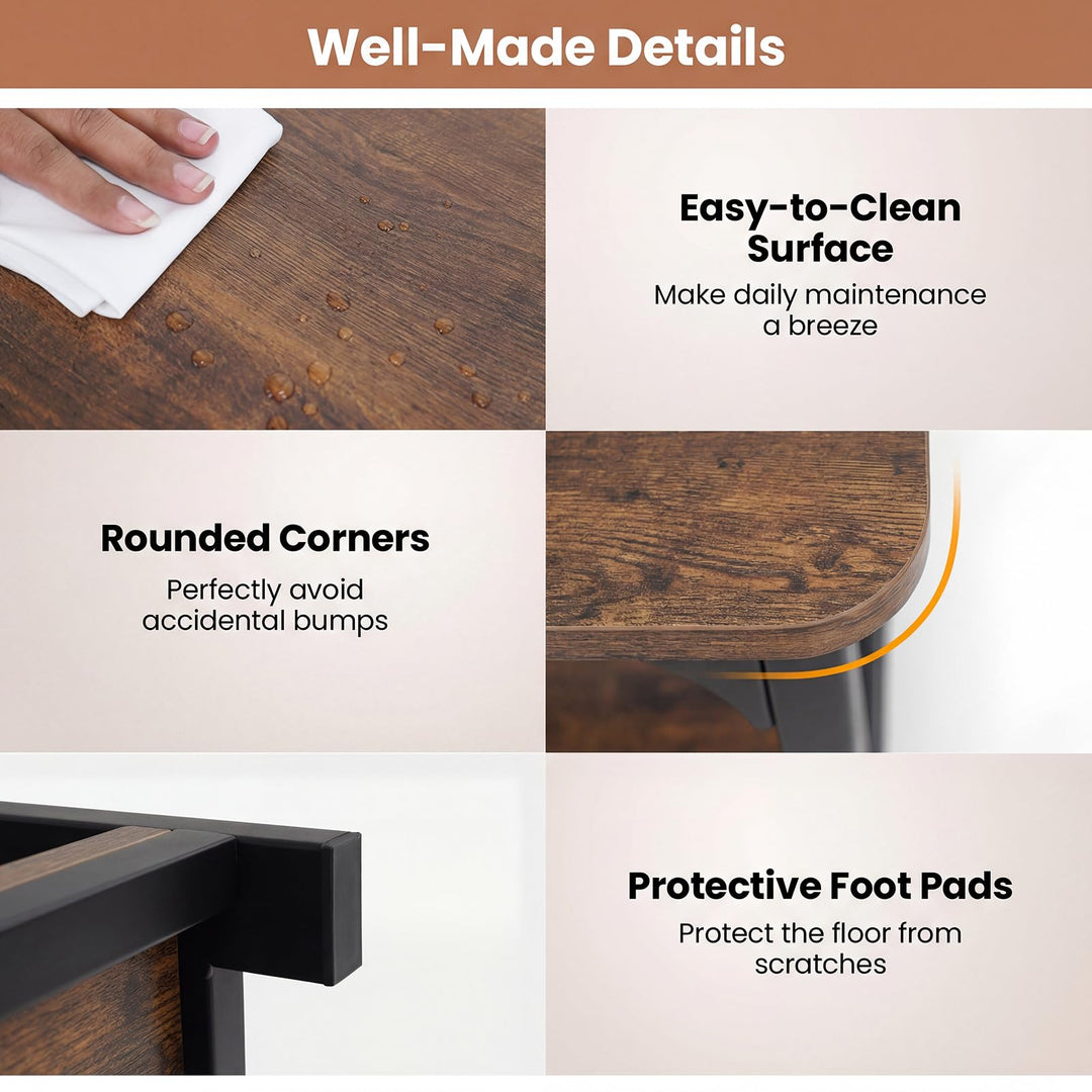 Giantex 43" Farmhouse Coffee Table with Storage &amp; X-Shaped Frames