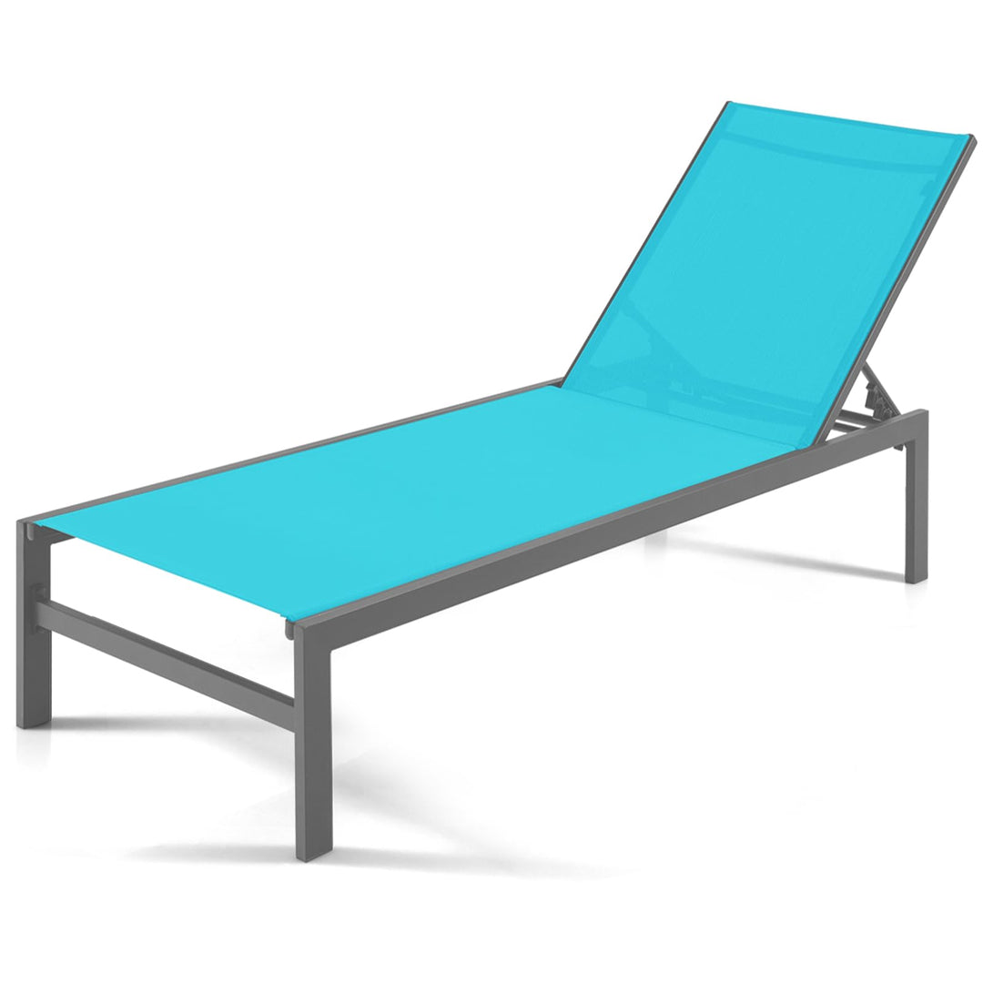 Giantex Patio Chaise Lounge Chair, Outdoor Sunbathing Chair Lawn Reclining Lounger with 6 Adjustable Position