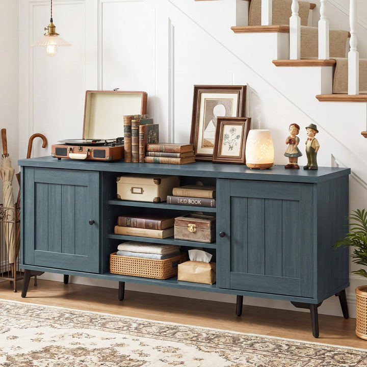 Giantex 2-Door TV Stand for TVs up to 65" with 2 Storage Cabinets &amp; 4 Adjustable Shelves