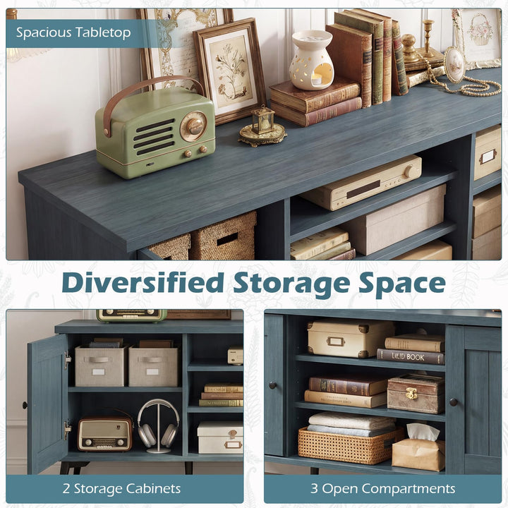 Giantex 2-Door TV Stand for TVs up to 65" with 2 Storage Cabinets &amp; 4 Adjustable Shelves