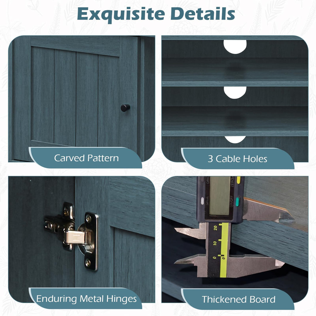 Giantex 2-Door TV Stand for TVs up to 65" with 2 Storage Cabinets &amp; 4 Adjustable Shelves