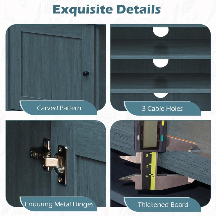 Giantex 2-Door TV Stand for TVs up to 65" with 2 Storage Cabinets &amp; 4 Adjustable Shelves