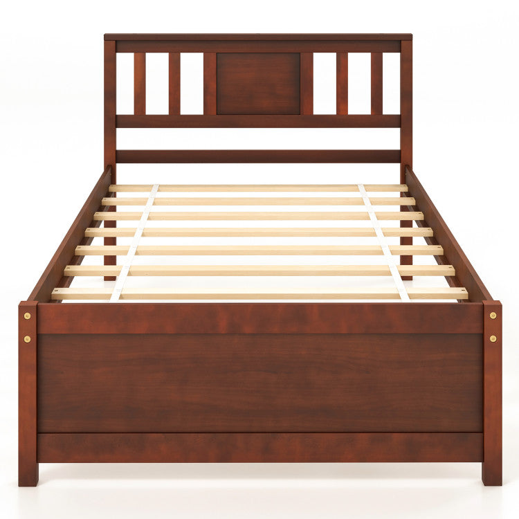 Giantex Solid Wood Platform Bed Frame, Mid Century Full Bed Frame
