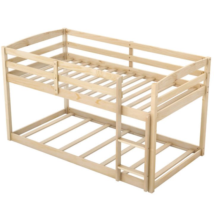 Giantex Solid Wood Twin Over Twin Bunk Bed Frame