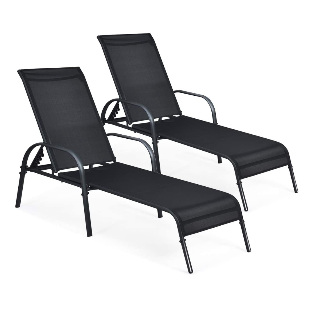 Giantex Adjustable Patio Chaise Lounge, Outdoor Folding Lounge Recliner Chairs